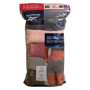 Pearl/Lotus/Foxglove/Sharkskin/Black - Reebok Ladies 5 Pack Relaxed Waistband St